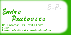 endre paulovits business card